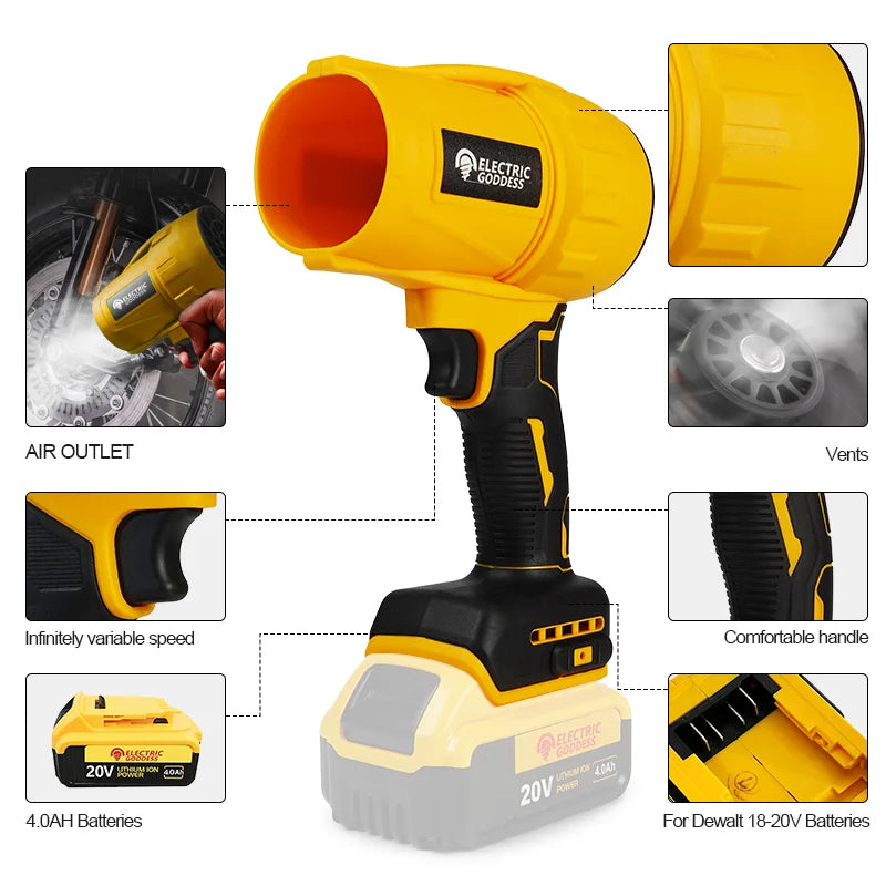 Electric Air Blower Turbo Jet Fan Handheld Dust Blowing Tool