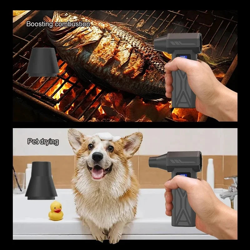 Portable Air Violent Blower Mini Turbo Jet Fan Handheld Brushless Motor 130,000 RPM Wind Speed 52M/S Industrial Duct Fan